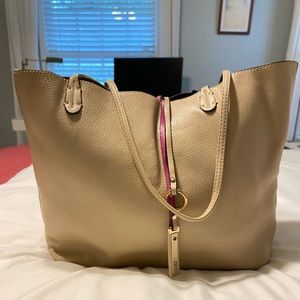 Leather “never full” style tote